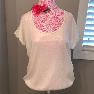 🌺Oversized Sequin Express Blouse Cream Size S-L